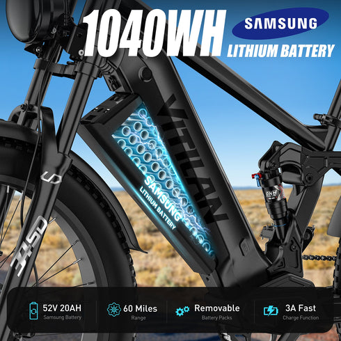 Vitilane T7 Pro Full Suspension Mountain Bicicletta elettrica GARANZIA ITALIANA